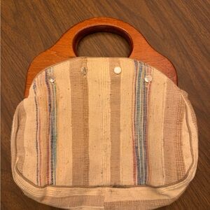 Striped Tan and Brown Women's vintage Bag